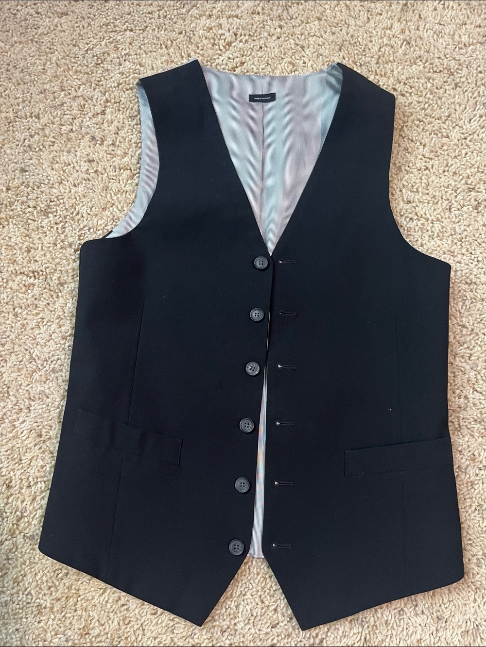 jf j.ferrar Black Men's Formal Vest with Five-Button Front